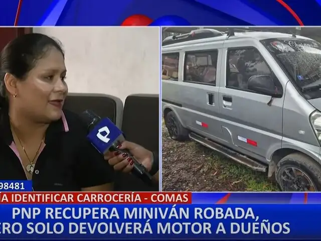 Recuperan miniván robada en Huancayo, pero dueños denuncian que solo les entregaran el motor