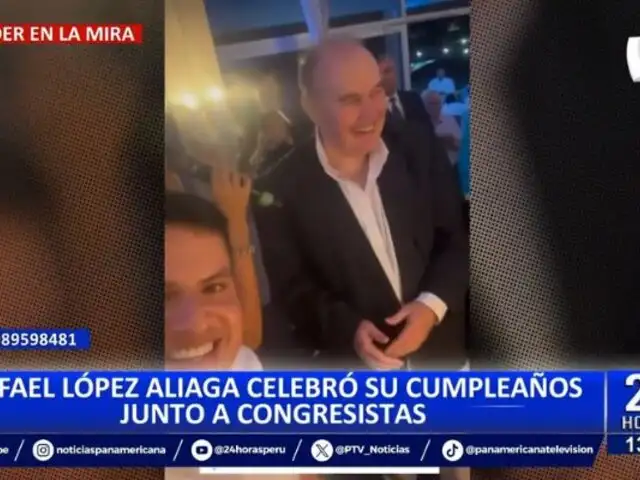 Rafael López Aliaga celebró su cumpleaños junto a congresistas en San Isidro