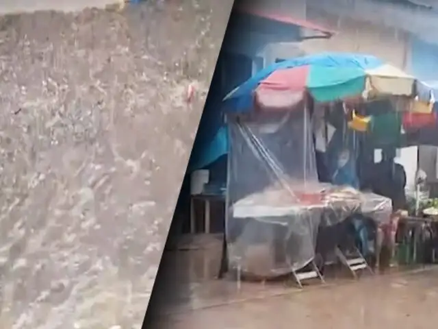 Torrencial lluvia de 7 horas convierte calles en riachuelos en Yurimaguas