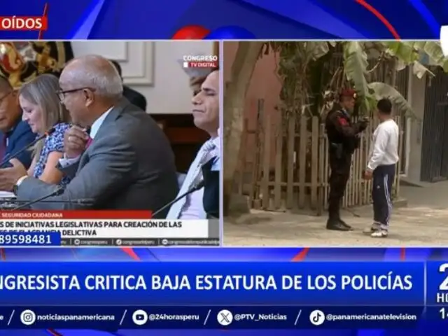 Congresista Kamiche cuestiona estatura de policías: "Veo policías de 1,55 cm"