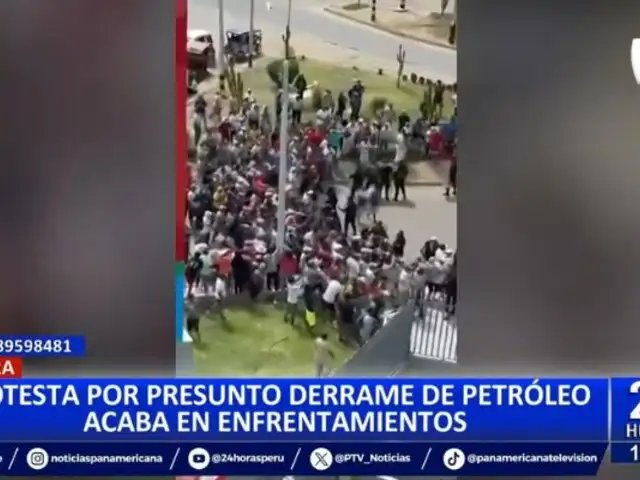 Piura: Pescadores y policías se enfrentan durante protesta por presunto derrame de petróleo