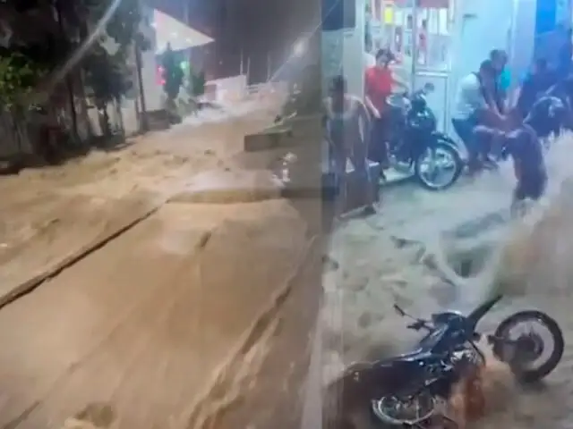 Producto a la intensa lluvia: calles de Cajamarca se inundan y arrasa con todo a su paso