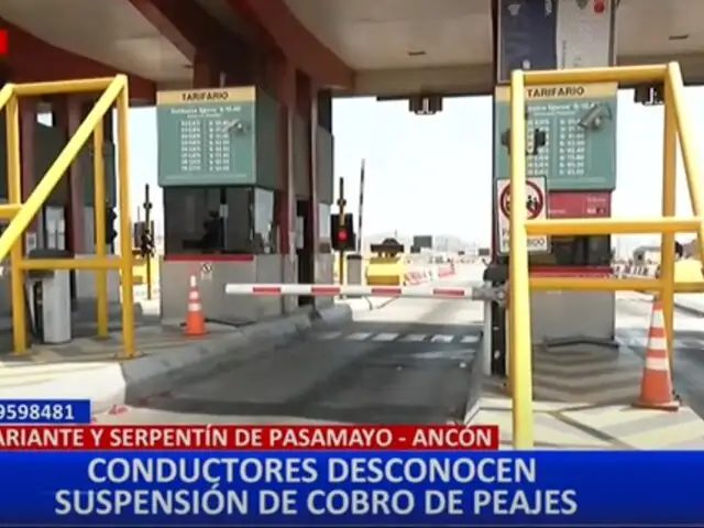 Transportistas celebran suspensión temporal de peajes en la Panamericana Norte