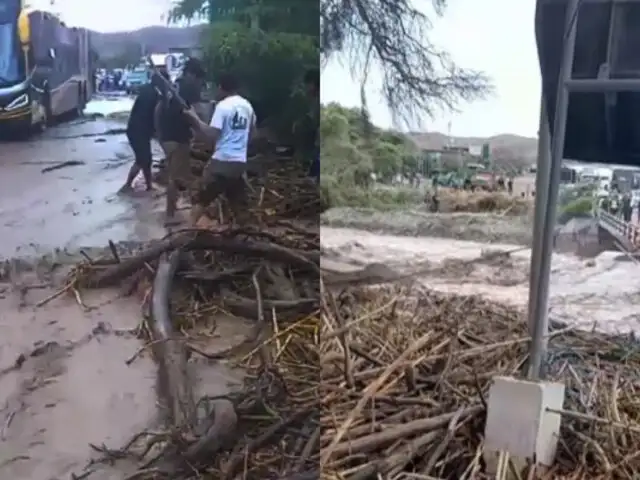 Desborde del río Ingenio en Ica bloquea la Panamericana Sur y deja daños en viviendas y cultivos