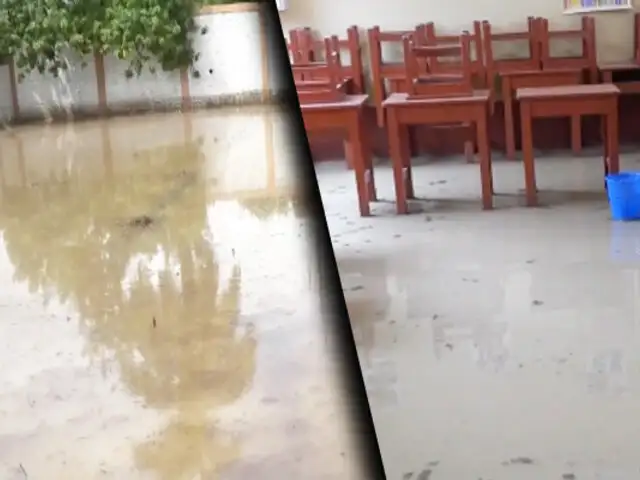 Lluvias torrenciales inundan colegio en Jaén poniendo en riesgo el inicio del año escolar