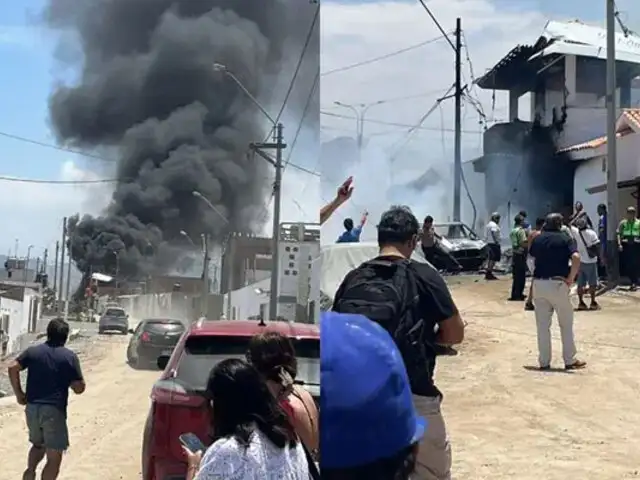 Avioneta de instrucción impacta en zona residencial de San Bartolo: accidente habría dejado dos heridos