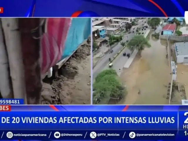 Tumbes: Más de 20 viviendas afectadas por intensas lluvias