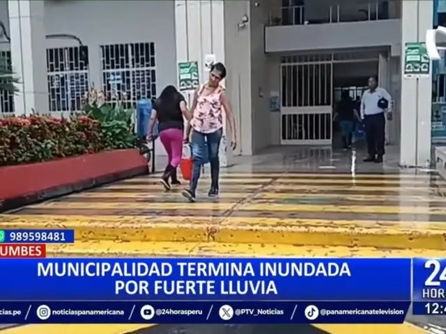 Tumbes: fuertes lluvias causaron daños en la Municipalidad