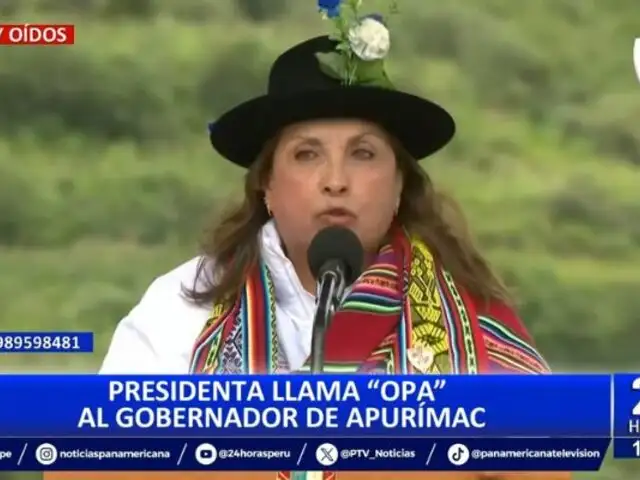 Dina Boluarte llama "opa" a gobernador de Apurímac