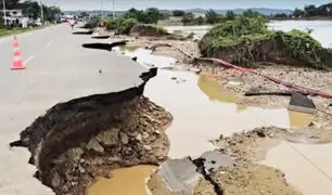 Carretera Panamericana Norte  colapsa tras inundaciones en Tumbes