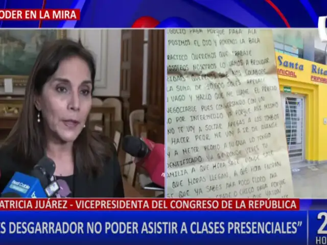 Patricia Juárez sobre extorsión en colegios: “Es desgarrador no poder asistir a clases presenciales”