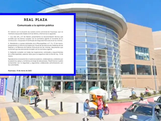 Real Plaza Huancayo reabre tras 15 días de cierre, pero sin modificar su techo